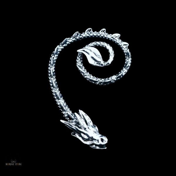 boucle d'oreille viking du dragon argent spirale, cadeau femme