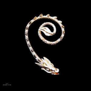 boucle d'oreille viking du dragon or spirale, cadeau femme
