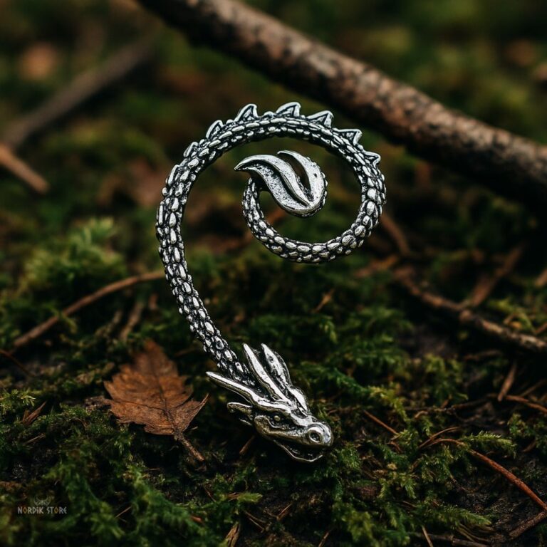 boucle d'oreille viking du dragon spirale, cadeau