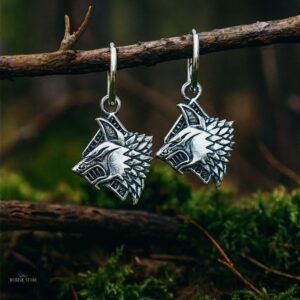 boucles d'oreilles loup Fenrir, cadeau
