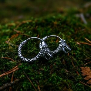 clous d’oreilles vikings Loup en acier, cadeau