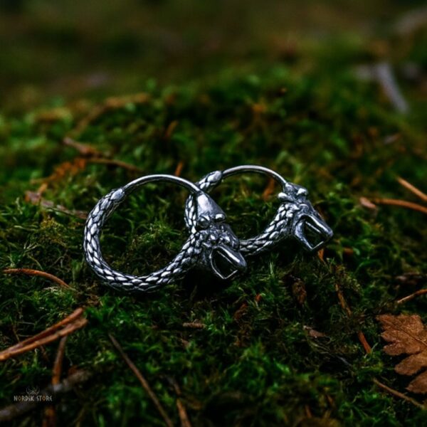 clous d’oreilles vikings Loup en acier, cadeau