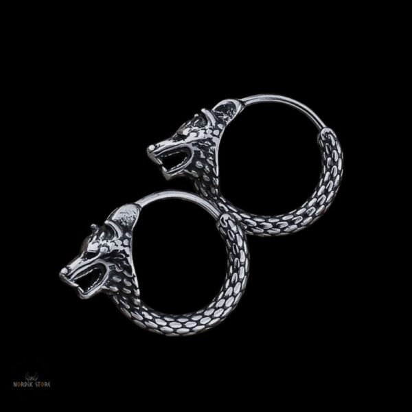 clous d’oreilles vikings Loup en acier, cadeau homme