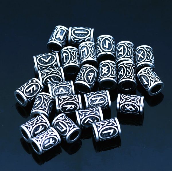 Perles de barbe runes vikings argent