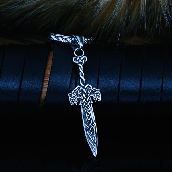 Collier de l’épée viking celtique enchantée Ulfberht pour homme ou pour femme