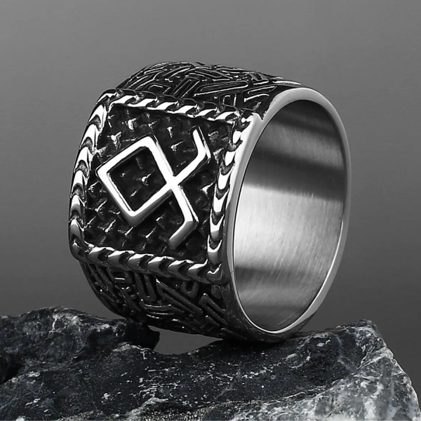 Anneau viking rune Othala pour femme ou pour homme