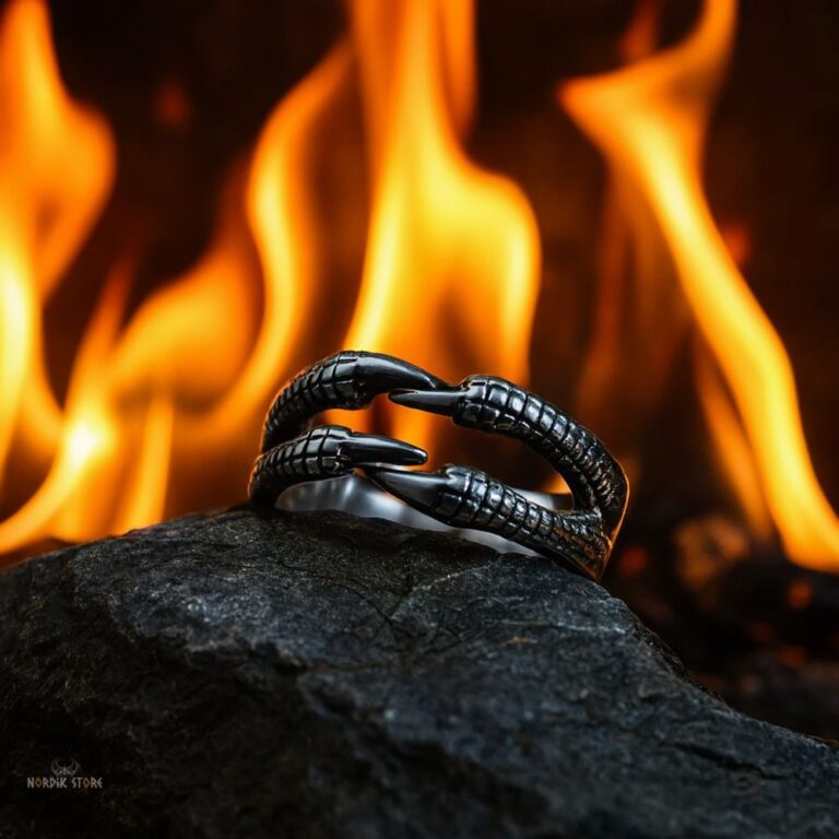 anneau griffes de dragon argent, cadeau