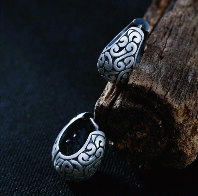 Boucles d'oreilles viking Jord en argent 990
