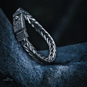 Bracelet viking le Jarl en argent 925, cadeau homme, femme