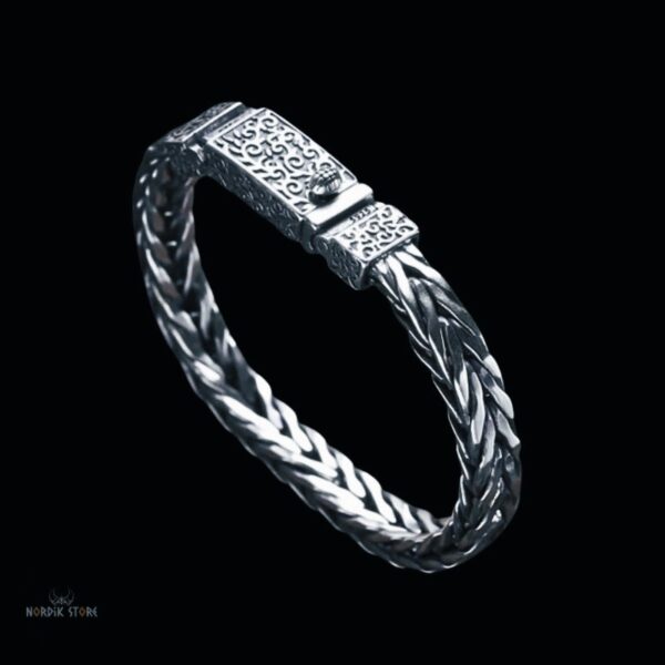 Bracelet viking le Jarl en argent 925, cadeau homme, femme, anniversaire