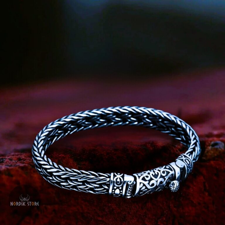 Bracelet viking Ragnar en argent 925 cadeau homme