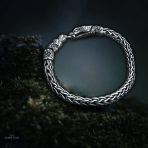Bracelet viking serpent Jormungand en argent 925, cadeau homme femme