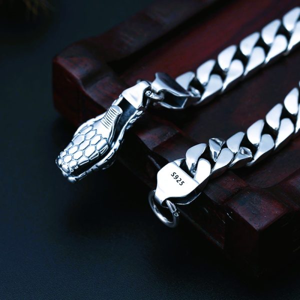 Bracelet viking serpent de Midgard argent sterling 925
