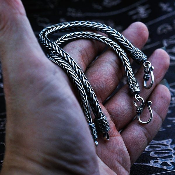 Bracelets vikings de bravoure en argent 925, 4 ou 5 mm de diamètre
