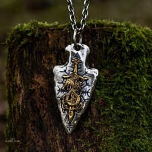 collier viking l'épée de Sigurd en argent, cadeau homme ou ados pour Noël et anniversaire