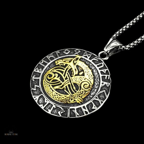 collier viking fureur de Dragon en acier or, cadeau