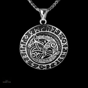 collier viking fureur de Dragon en argent, cadeau homme et ados