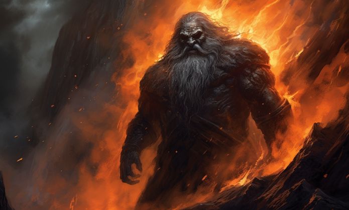 Jötunn, géant de feu de la mythologie nordique
