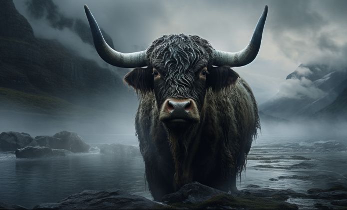 Audhumla, une vache dans la mythologie viking