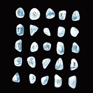 Les 24 runes vikings Futhark cristal blanc