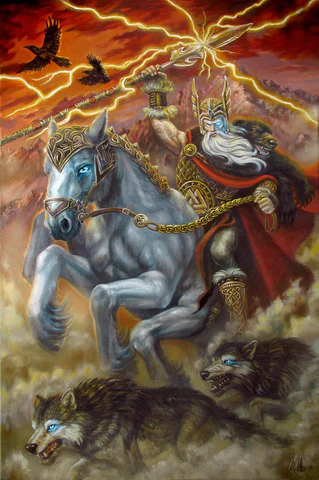 Odin est son cheval Sleipnir