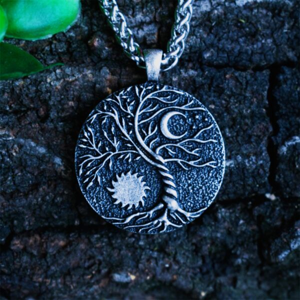 Amulette viking arbre de vie céleste Yggdrasil en alliage