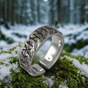 anneau viking les Runes en argent, cadeau