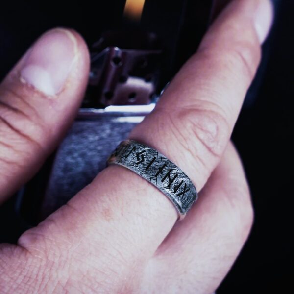 Anneau viking les runes en argent, cadeau pour homme ou femme