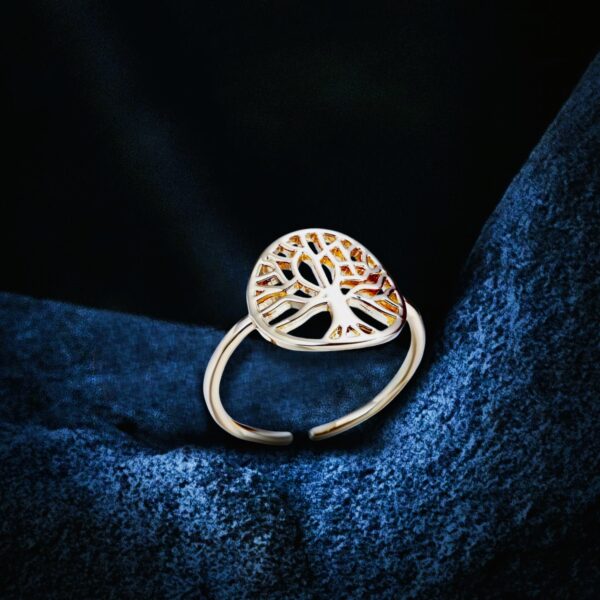 Bague viking arbre de vie céleste or, cadeau pour femme