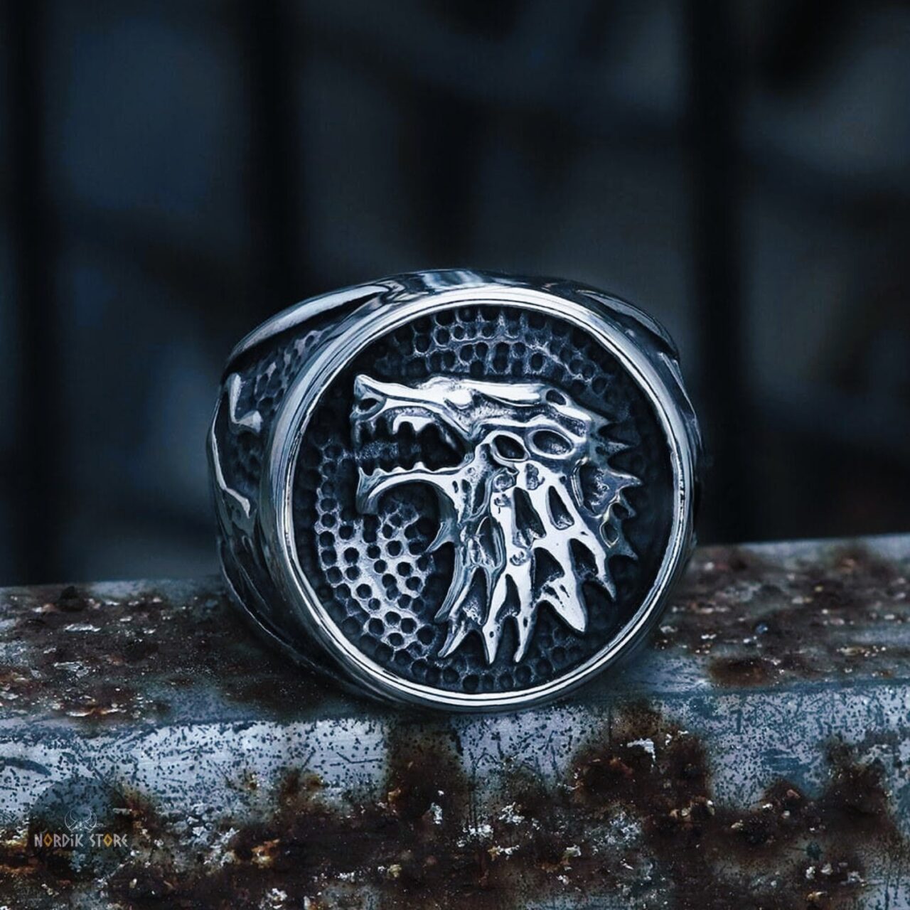 Bague Viking - Loup Nordique main image 1