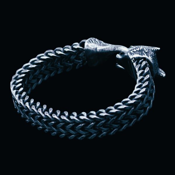 Bracelet viking esprit loup en acier titane