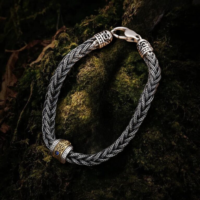 Bracelet nordique viking royal en argent 925 sterling, cadeau