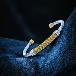 Bracelet viking des Jarls or argent