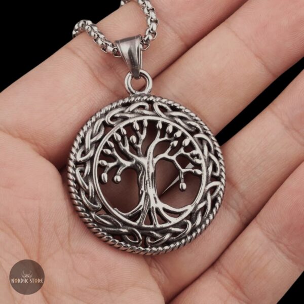 Collier viking arbre de vie le frêne Yggdrasil en acier inoxydable, cadeau homme