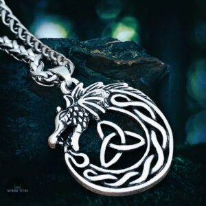 Collier viking dragon des mers Jormungandr, cadeau
