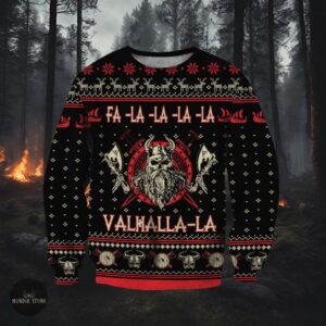 Pull sweat viking Valhalla en polyester, cadeau homme ou femme