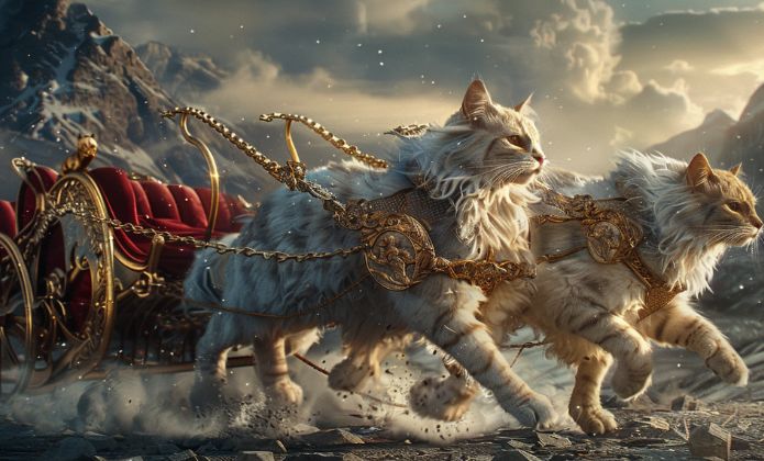 Thófnir et Högni les chats de Freyja