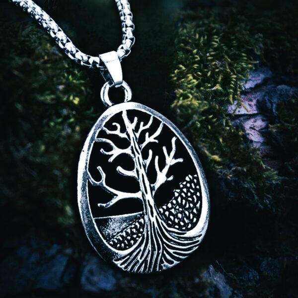 Amulette viking arbre de vie Yggdrasil en acier