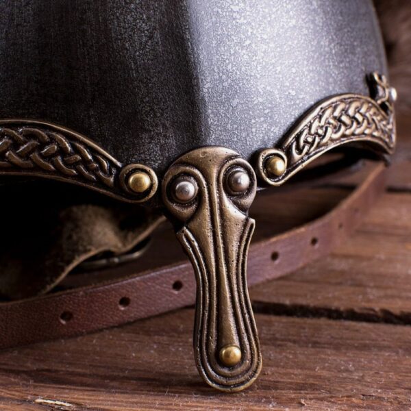 Casque guerrier celtique en acier et cuir, arme décoration réplique cadeau