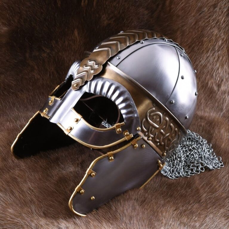 Casque viking à lunettes Ragnar en acier et cuir avec cotte de maille, cadeau réplique