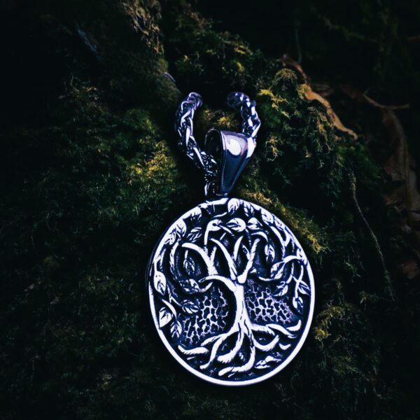 Collier viking arbre de vie éternel acier argent