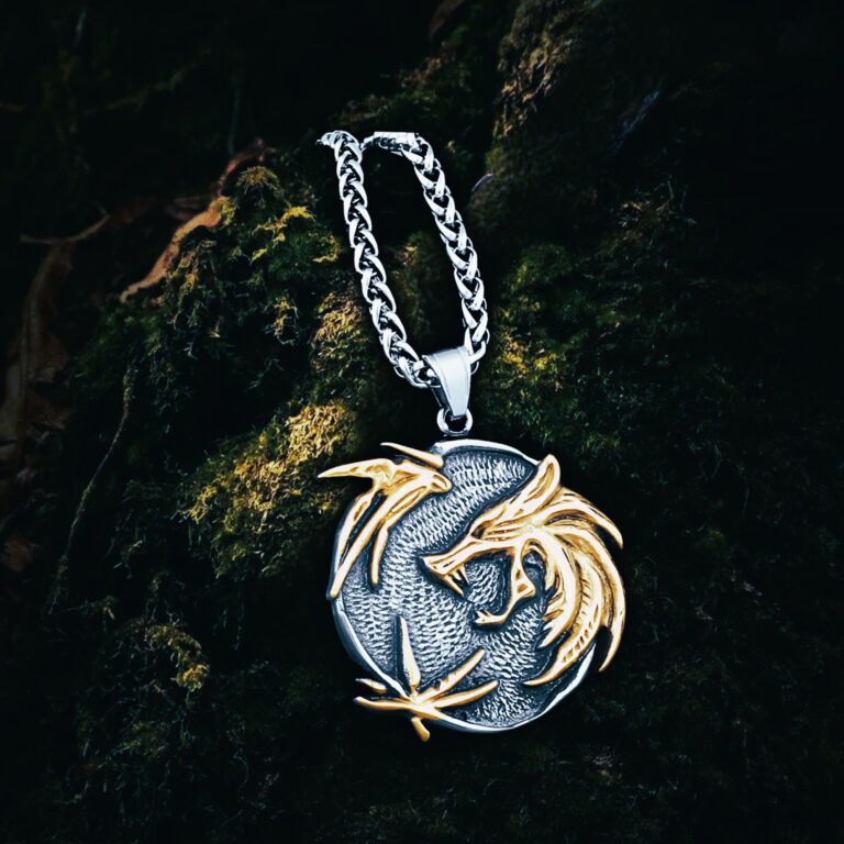 Collier viking les pouvoirs de Fenrir en acier or