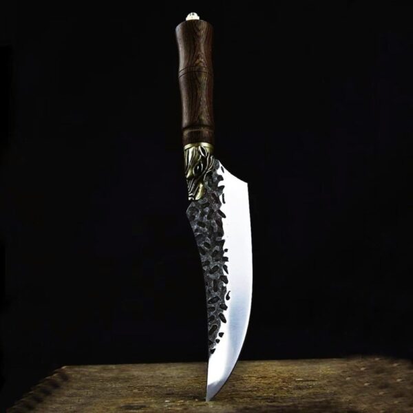 Couteau viking loup Fenrir en acier carbone, cadeau accessoire cuisine homme et femme