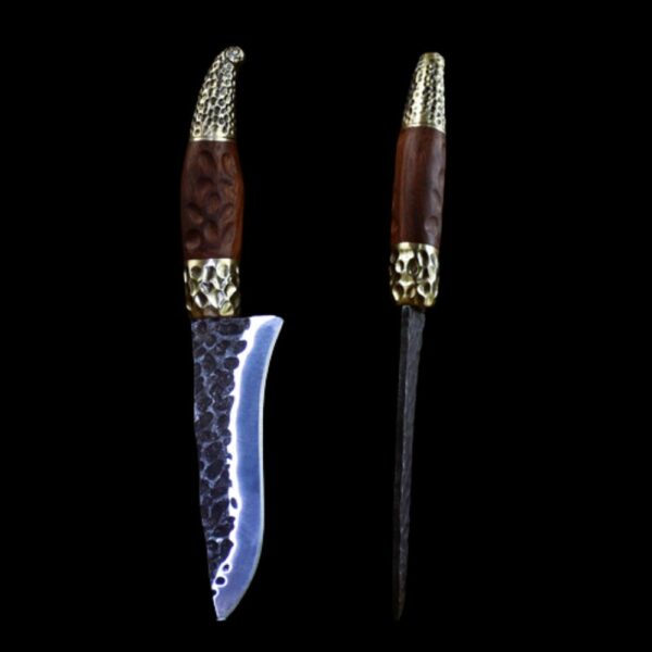 Couteau viking martelé cuisine en acier vanadium, cadeau accessoires pour femme ou femme, fetes anniversaire
