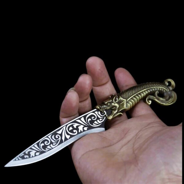 Couteau viking de Ragnar en acier et cuivre, cadeau cuisine homme pour fêtes et Noel