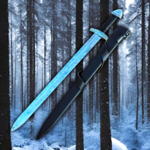 Épée viking des braves forgée en acier carbone argent
