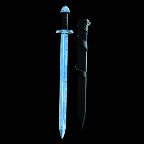 Épée viking des braves en acier carbone argent avec manche bois