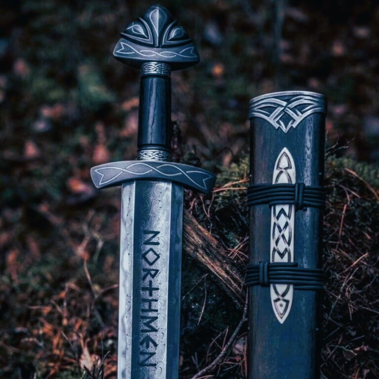 Épée viking des Hommes du Nord forgé en acier et bois, cadeau homme