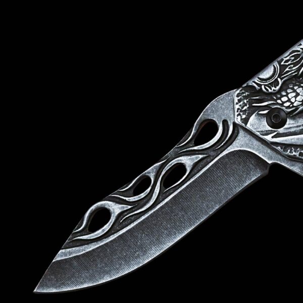 Lame couteau viking dragon pliable en acier inoxydable, cadeau homme et femme
