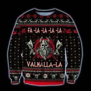 Pull sweat viking Valhalla en polyester, cadeau homme et ados toutes tailles